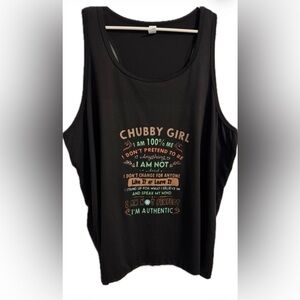 Sassy Confident Authentic Chubby Girl Grunge Graphic Women’s Tank 4-5X